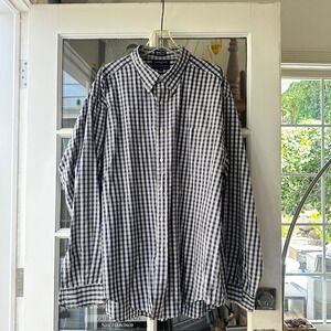 Hathaway Sport Plaid Button Down Shirt Long Sleeve Oxford XXL